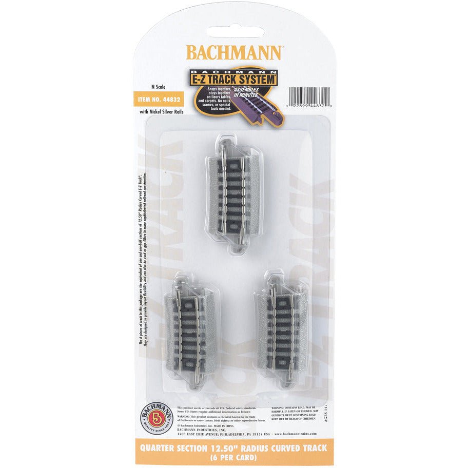 Bachmann Quarter Section 12.50" Radius Curved Track (N Scale) - Bachmann - ModelCars.com