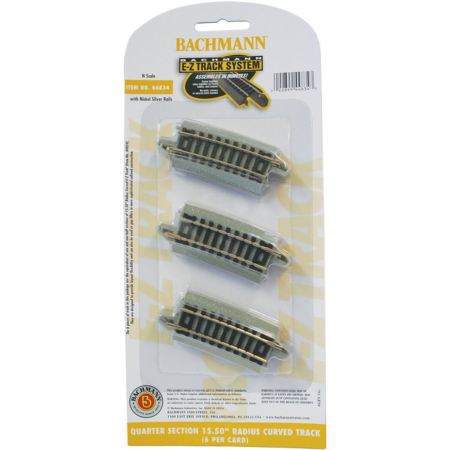 Bachmann Quarter Section 15.50" Radius Curved Track - N Scale - Bachmann - ModelCars.com