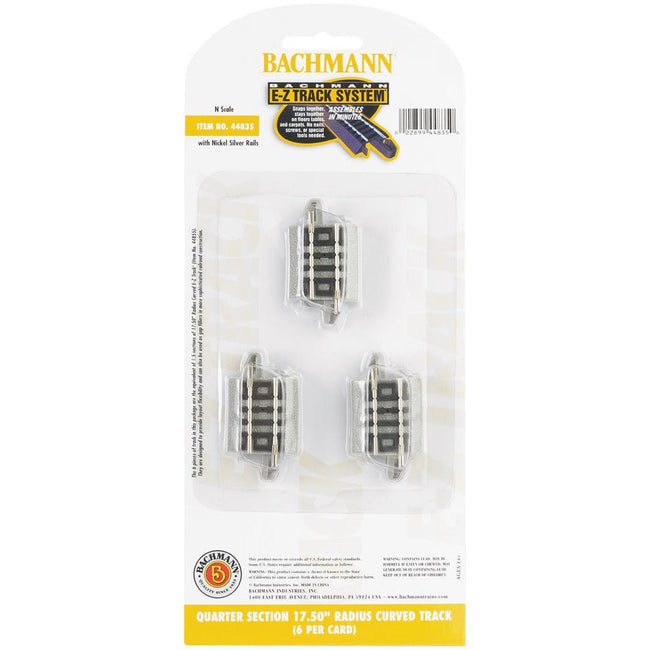 Bachmann Quarter Section 17.50" Radius Curved Track - N Scale - Bachmann - ModelCars.com