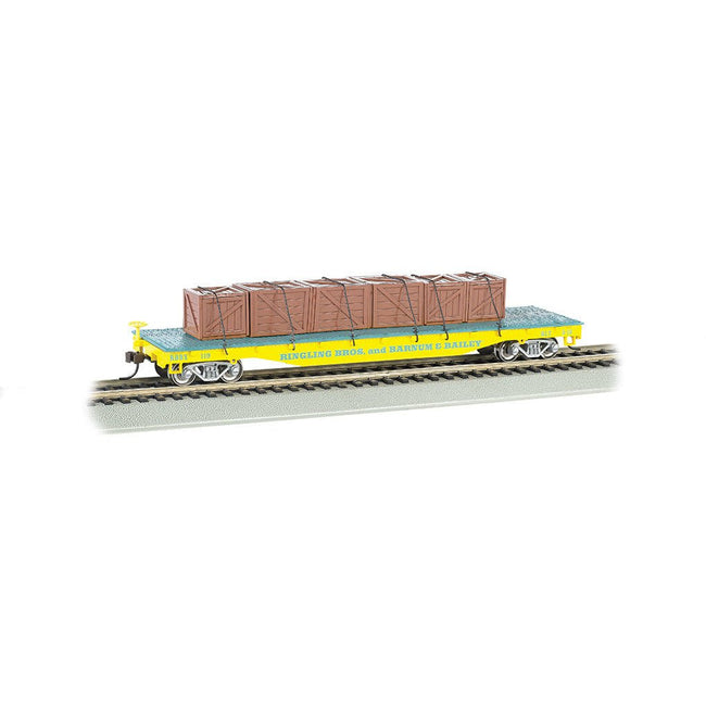 Bachmann Ringling Bros. & Barnum & Bailey™ - Flat Car w/ Crates, Yellow - Bachmann - ModelCars.com