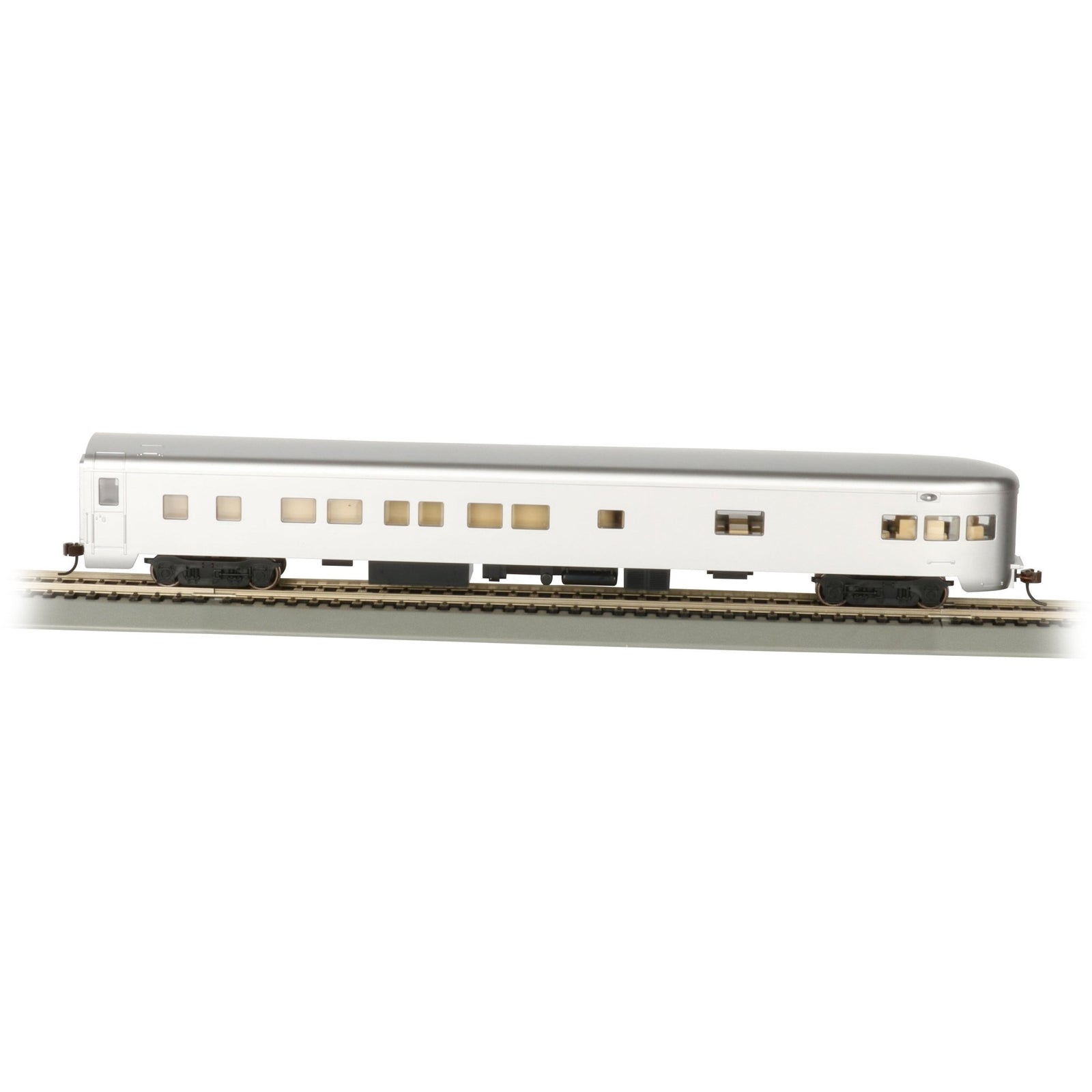 Bachmann Unlettered, Aluminum Smooth - Side Observation w/ Lighted Intr - Bachmann - ModelCars.com