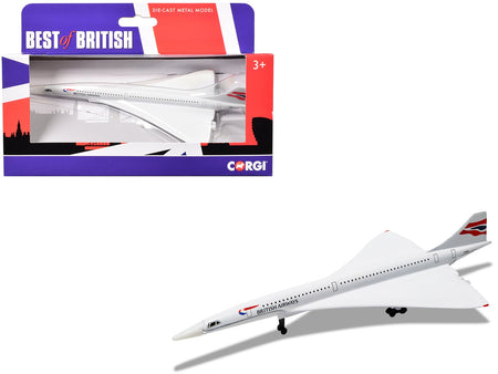 BAe/Aerospatiale Concorde Commercial Aircraft "British Airways" White "Best of British" Series Diecast Model by Corgi-Corgi-ModelCars.com