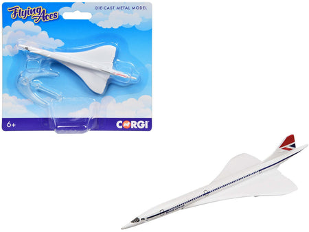 BAe/Aerospatiale Concorde Commercial Aircraft "British Airways" White "Flyin Aces" Series Diecast Model by Corgi-Corgi-ModelCars.com