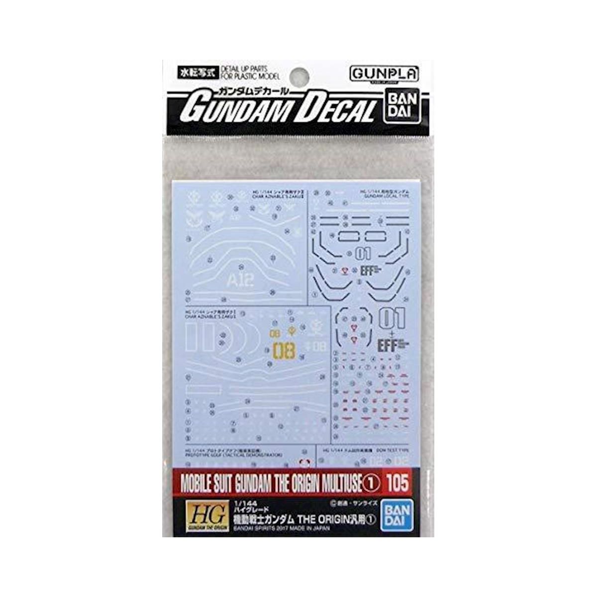 Bandai GD - 105 Mobile Suit Gundam The Origin Multiuse 1 Waterslide Decals - Bandai - ModelCars.com