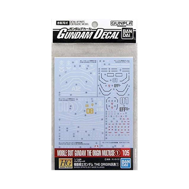 Bandai GD - 105 Mobile Suit Gundam The Origin Multiuse 1 Waterslide Decals - Bandai - ModelCars.com