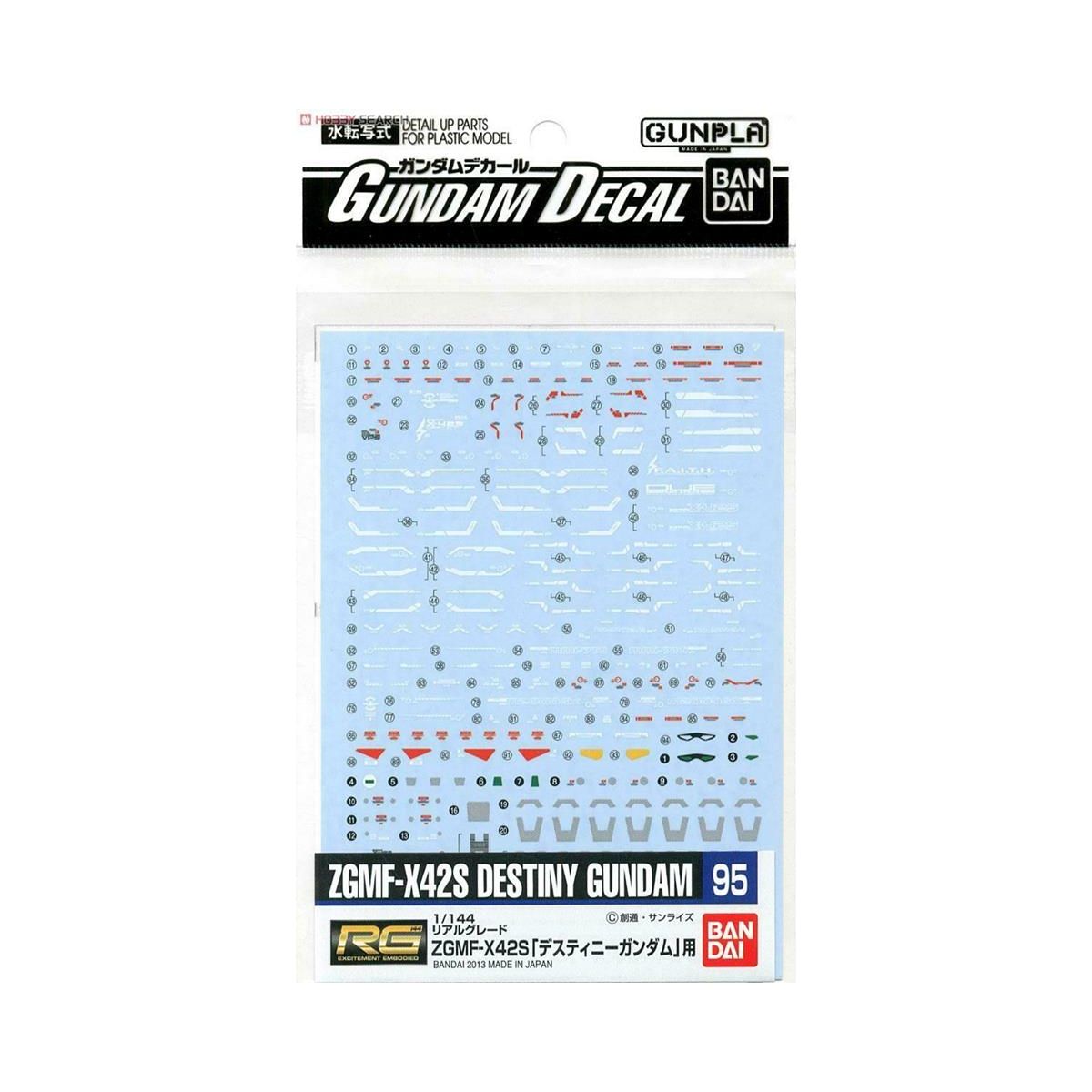 Bandai GD - 95 RG Destiny Gundam Waterslide Decals - Bandai - ModelCars.com