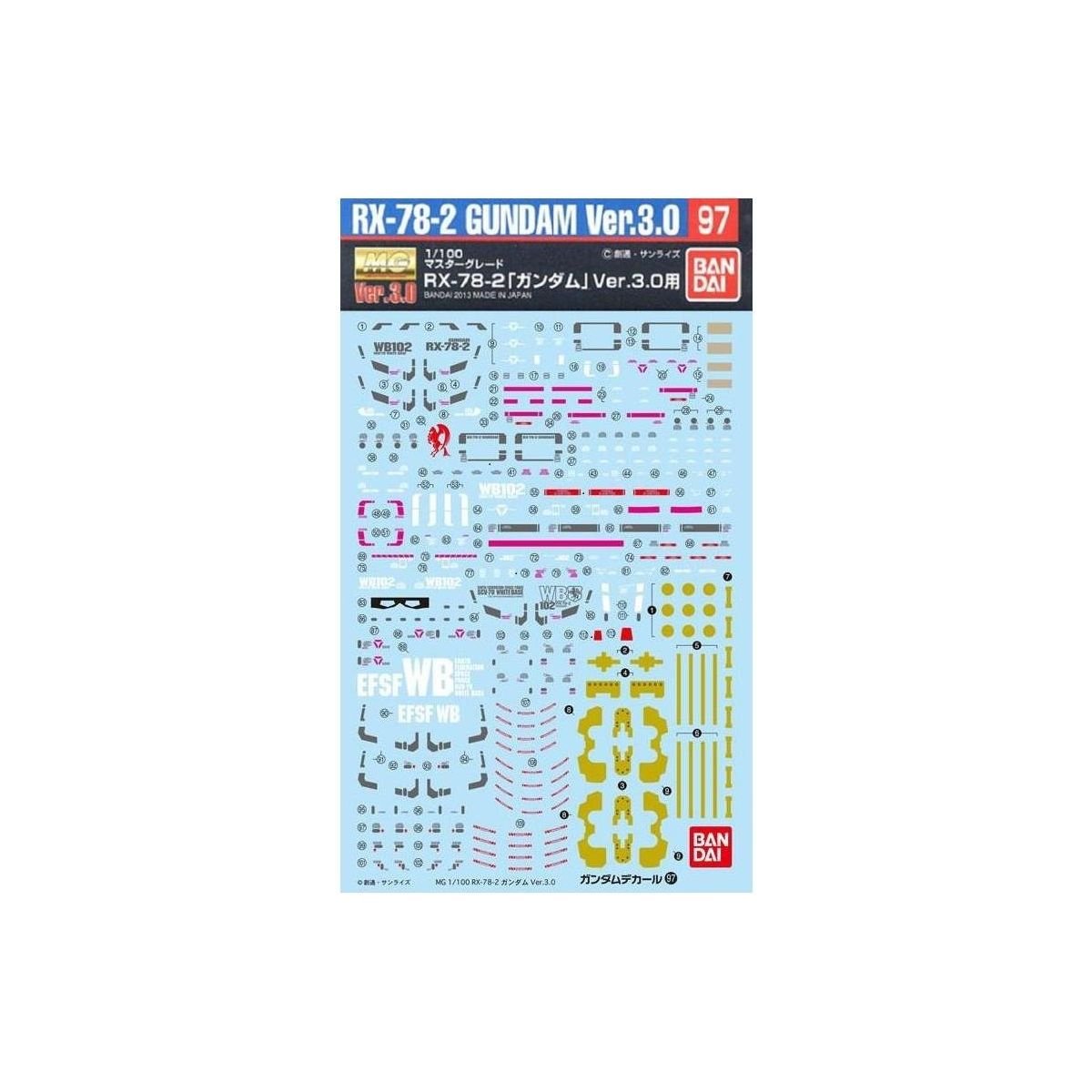 Bandai GD - 97 MG Gundam Ver. 3.0 Waterslide Decals - Bandai - ModelCars.com