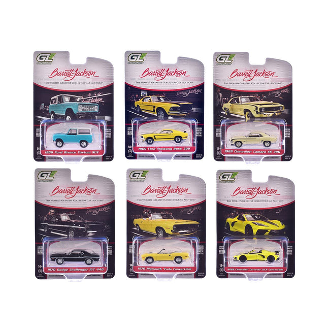 "Barrett-Jackson" Series 15 Set of 6 Cars 1/64 Diecast Model Cars by Greenlight-Greenlight-ModelCars.com