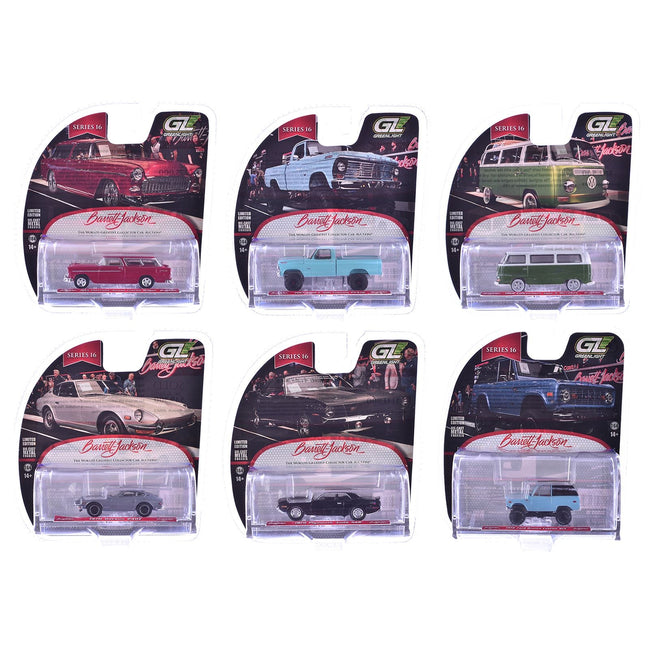"Barrett-Jackson" Series 16 Set of 6 Cars 1/64 Diecast Model Cars by Greenlight-Greenlight-ModelCars.com