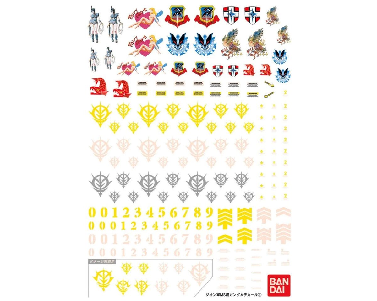 Bandai (2569881) GD-17 MG Multiuse - Zeon "Mobile Gundam" (Bag/6), Bandai Hobby Decal