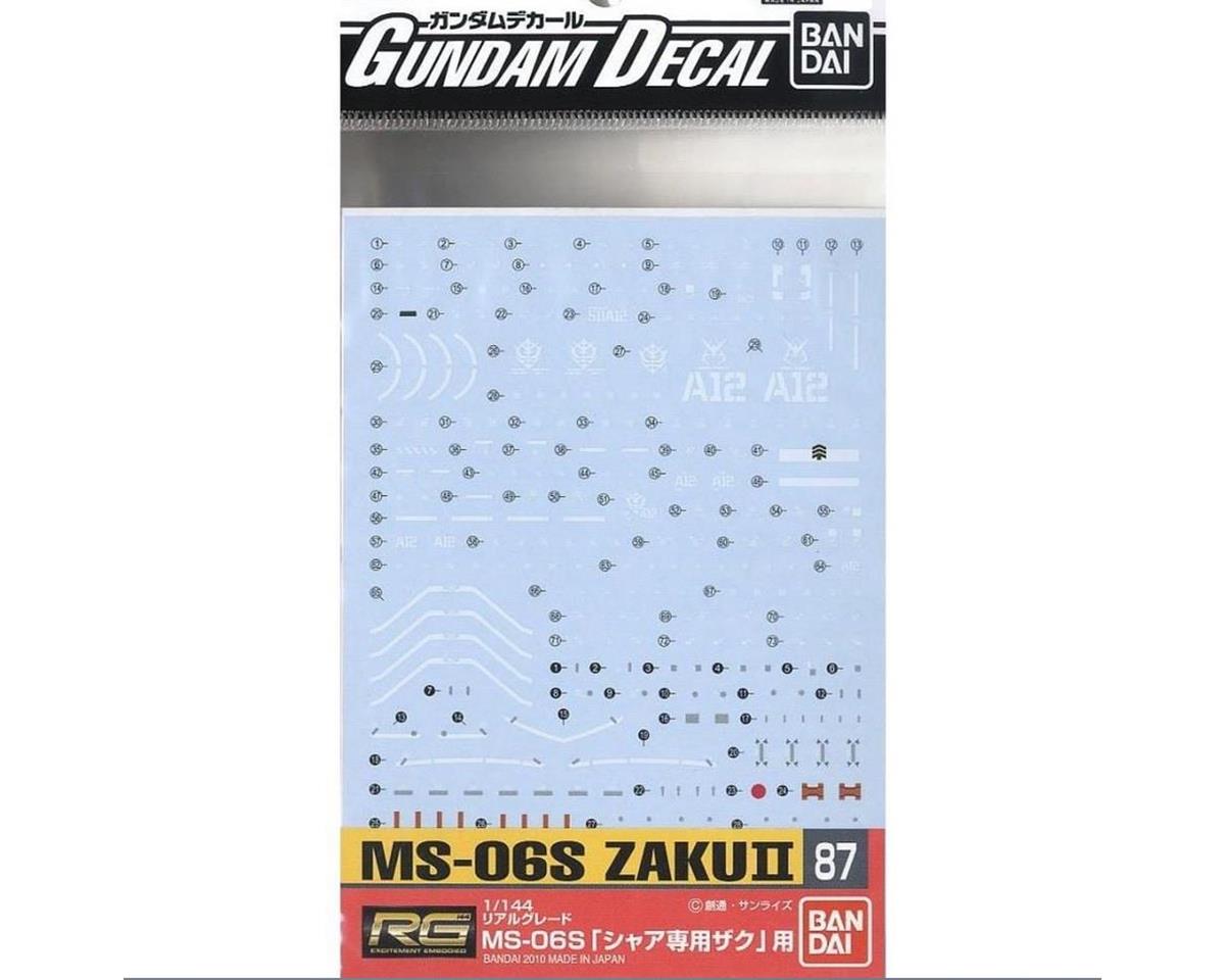 Bandai GD-87 RG MS-06S Zaku II Waterslide Decals