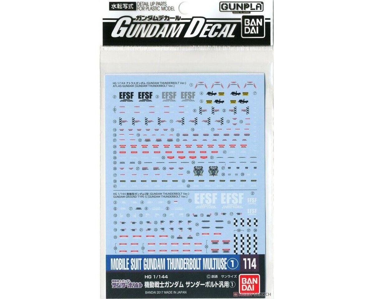 Bandai GD-114 Gundam Thunderbolt Multiuse Waterslide Decals