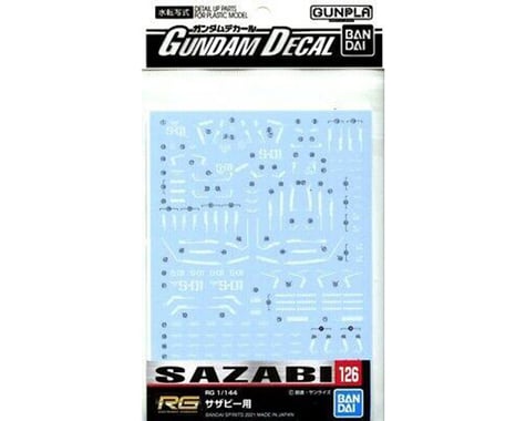 Bandai (2587951) GD-126 RG Sazabi "Char's Counterattack" (Bag/6) , Bandai Hobby Decal