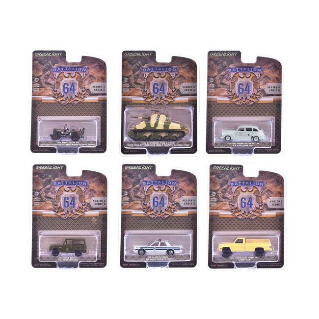 "Battalion 64" Series 5 Set of 6 pieces 1/64 Diecast Models by Greenlight - Greenlight - ModelCars.com