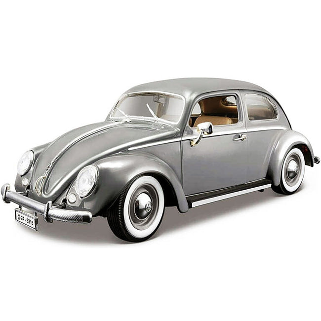 1955 Volkswagen Kafer Beetle Gray 1/18 Diecast Model Car by Bburago