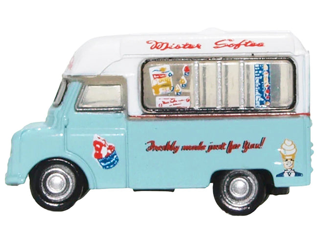 Bedford CA Ice Cream Van "Mister Softee" Light Blue with White Top 1/148 (N) Scale Diecast Model Car by Oxford Diecast-Oxford Diecast-ModelCars.com