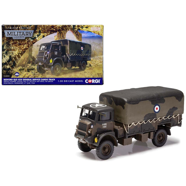 Bedford QLD 4X4 General Service Cargo Truck "2nd Tactical Air Force 84 Group Normandy" (1944) British Royal Air Force "Military Legends" Series 1/50 Diecast Model by Corgi - Corgi - ModelCars.com