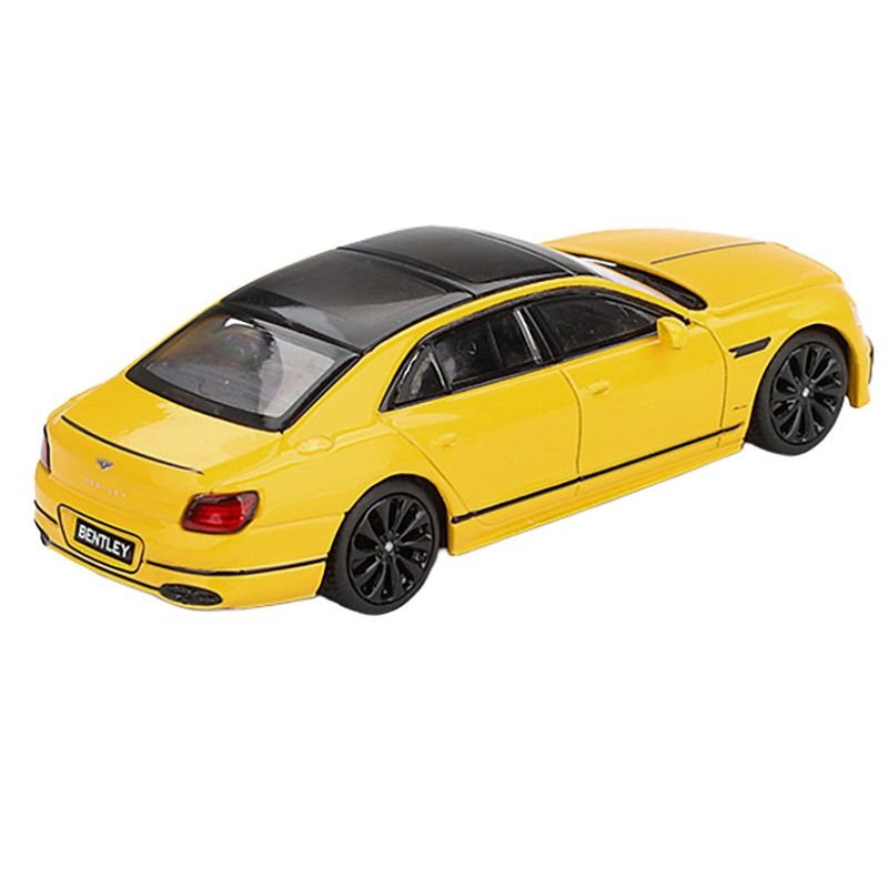 Bentley Flying Spur Monaco Yellow with Black Top Limited Edition 1/64 Diecast Model Car by Mini GT-Mini GT-ModelCars.com
