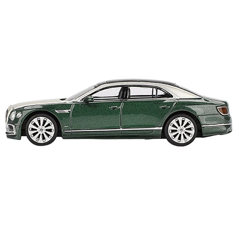 Bentley Flying Spur White Sand and Verdant Green Metallic with Black Top Limited Edition 1/64 Diecast Model Car by Mini GT - Mini GT - ModelCars.com