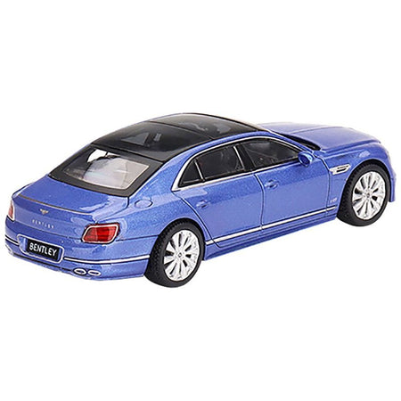 Bentley Flying Spur with Sunroof Neptune Blue Metallic with Black Top Limited Edition to 2400 pieces Worldwide 1/64 Diecast Model Car by Mini GT - Mini GT - ModelCars.com
