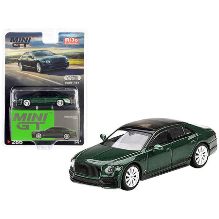 Bentley Flying Spur with Sunroof Verdant Green Metallic with Black Top Limited Edition to 2400 pieces Worldwide 1/64 Diecast Model Car by Mini GT - Mini GT - ModelCars.com