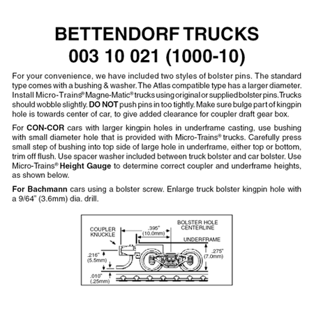 BET TRK W/ S CPLR 1000 - 10 - Micro - Trains - ModelCars.com