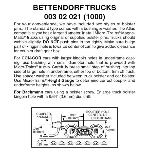BET TRUCK SH CPLR 1000 1P - Micro - Trains - ModelCars.com