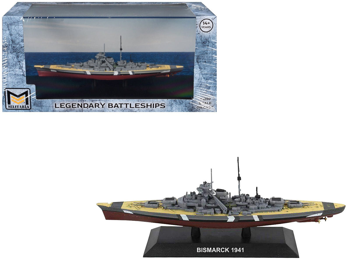 Bismarck Battleship "German Navy" (1941) "Legendary Battleships" Series 1/1250 Diecast Model by Militaria Die Cast-Militaria Die Cast-ModelCars.com