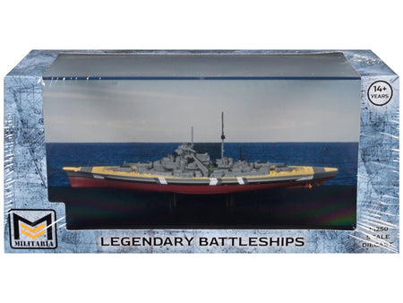 Bismarck Battleship "German Navy" (1941) "Legendary Battleships" Series 1/1250 Diecast Model by Militaria Die Cast-Militaria Die Cast-ModelCars.com