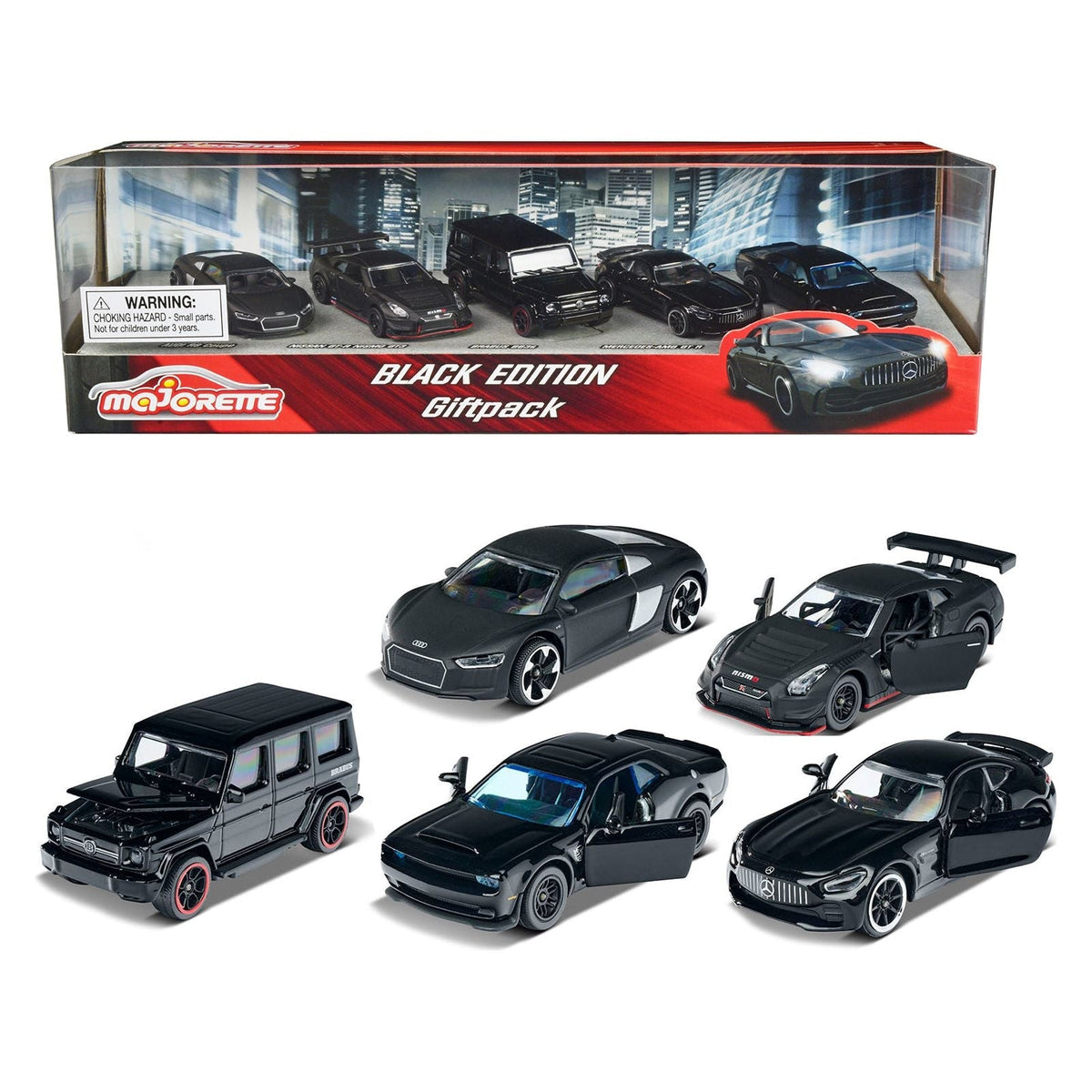 Black Edition (2023) Giftpack 5 Piece Set 1/64 Diecast Model Cars by Majorette-Majorette-ModelCars.com