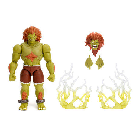 Blanka 7.5" Moveable Figure with Accessories and Alternate Head and Hands "Ultra Street Fighter II: The Final Challengers" (2017) Video Game Model by Jada - Jada - ModelCars.com