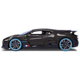 Bugatti Divo Carbon Fiber with Blue Accents "Carbon Series - Bburago 50th Anniversary" 1/18 Diecast Model Car by Bburago