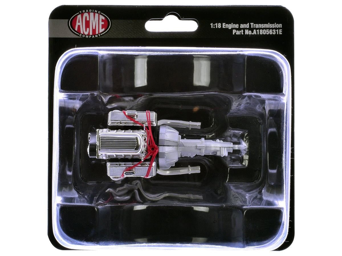 Blown 455 Engine and Transmission Replica from "1970 Oldsmobile 442 W30 W-Machine" 1/18 Model by ACME-Acme-ModelCars.com