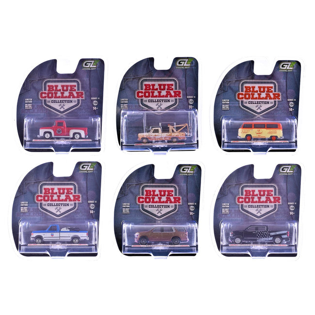 "Blue Collar Collection" Series 14 Set of 6 pieces 1/64 Diecast Model Cars by Greenlight-Greenlight-ModelCars.com