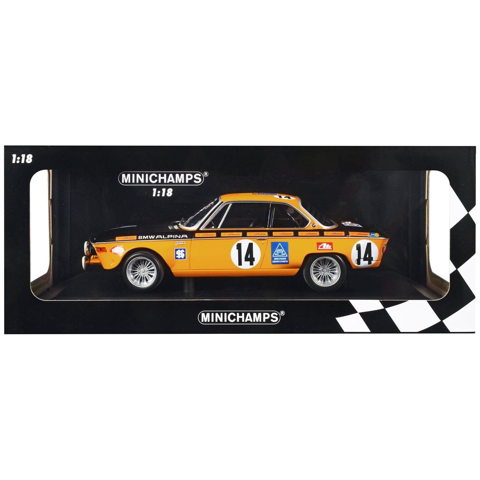 BMW 2800 CS 14 Gunther Huber - Helmut Kelleners "BMW Alpina" Winner 24 Hours of Spa (1970) Limited Edition to 564 pieces Worldwide 1/18 Diecast Model Car by Minichamps - Minichamps - ModelCars.com