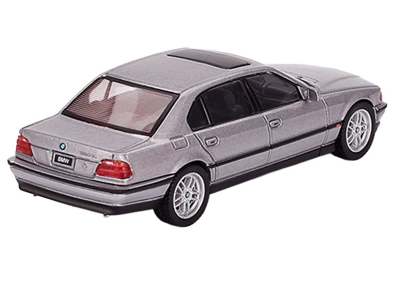 BMW 750IL Aspen Silver Metallic with Sun Roof Limited Edition 1/64 Diecast Model Car by Mini GT-Mini GT-ModelCars.com