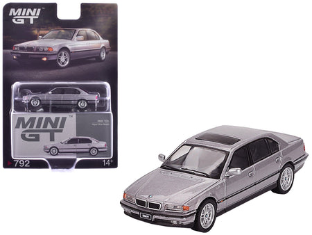 BMW 750IL Aspen Silver Metallic with Sun Roof Limited Edition 1/64 Diecast Model Car by Mini GT-Mini GT-ModelCars.com