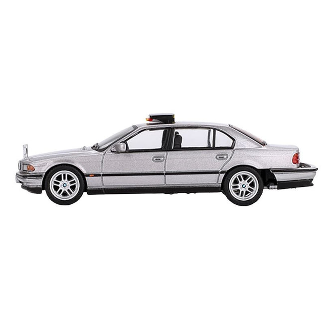 BMW 750IL Gray Metallic 007 James Bond "Tomorrow Never Dies" (1997) Movie Limited Edition 1/64 Diecast Model Car by Mini GT-Mini GT-ModelCars.com