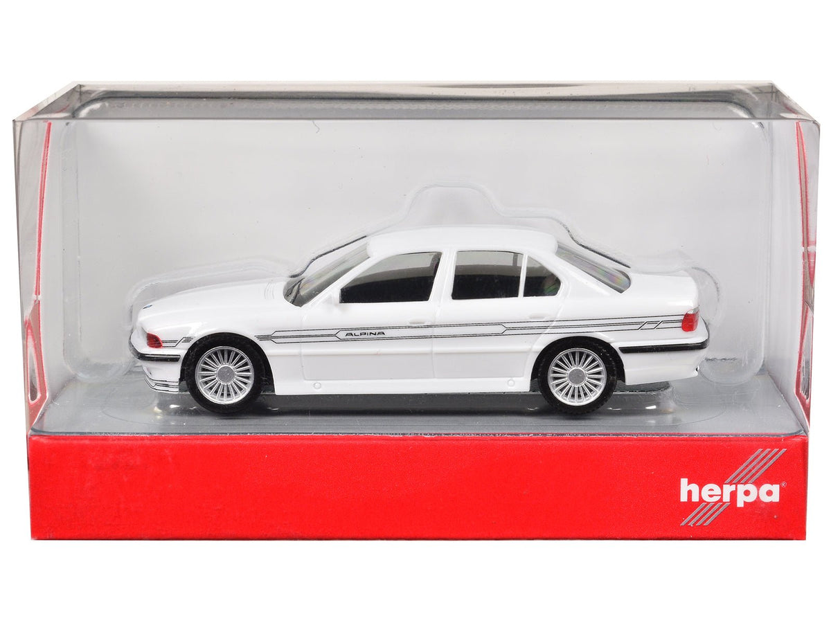 BMW Alpina B12 White 1/87 (HO) Plastic Model Car by Herpa-Herpa-ModelCars.com