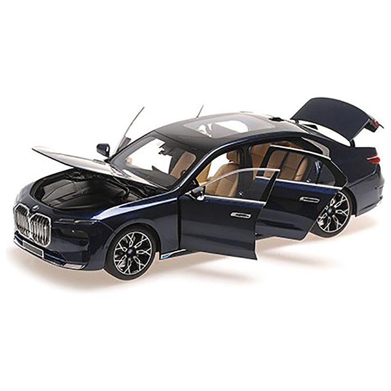 BMW i7 Blue 1/18 Diecast Model Car by Minichamps - Minichamps - ModelCars.com