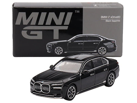 BMW i7 xDrive60 Black Sapphire Limited Edition 1/64 Diecast Model Car by Mini GT-Mini GT-ModelCars.com