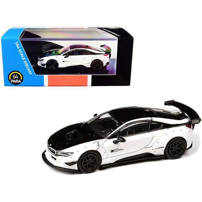 BMW i8 Liberty Walk White and Black 1/64 Diecast Model Car by Paragon - Paragon - ModelCars.com