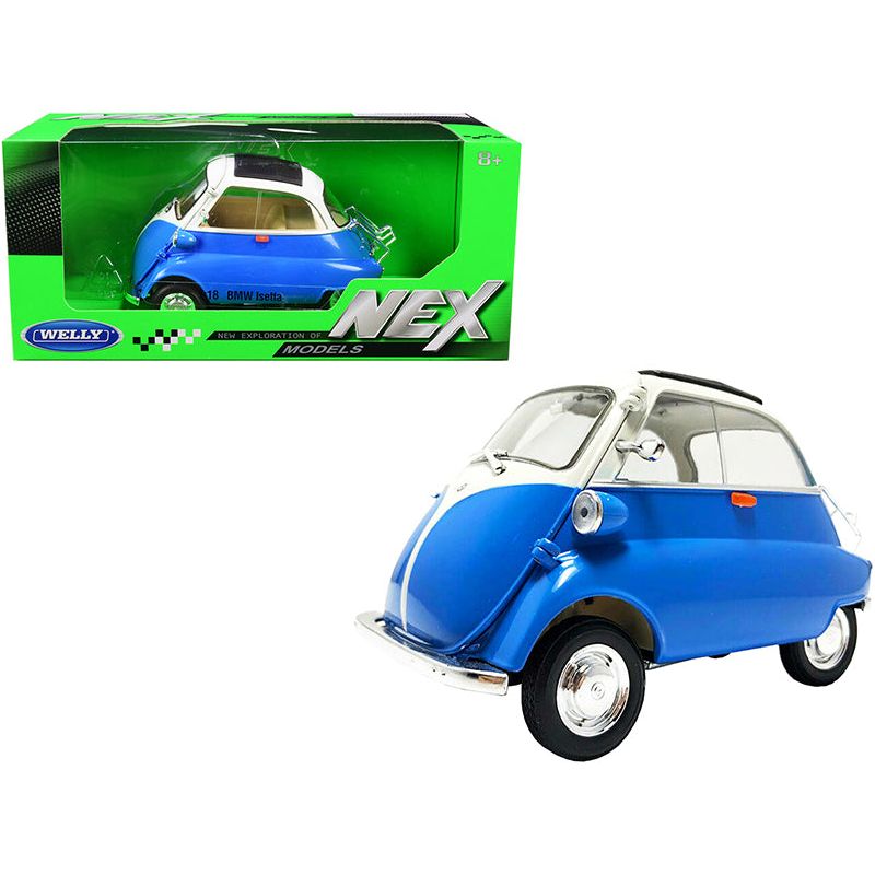 BMW Isetta Blue and White "NEX Models" 1/18 Diecast Model Car by Welly - Welly - ModelCars.com