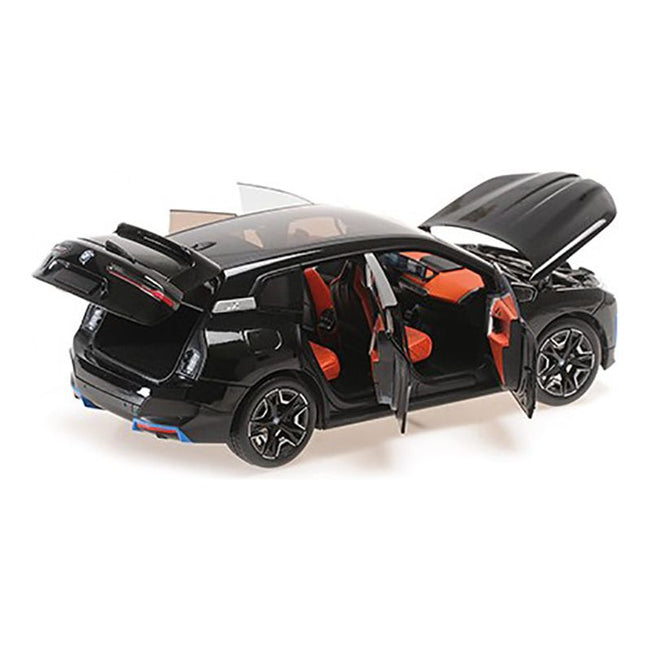 BMW iX Black Metallic 1/18 Diecast Model Car by Minichamps-Minichamps-ModelCars.com