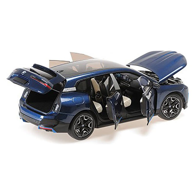 BMW iX Blue Metallic 1/18 Diecast Model Car by Minichamps-Minichamps-ModelCars.com