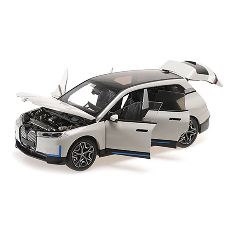 BMW iX White Metallic 1/18 Diecast Model Car by Minichamps - Minichamps - ModelCars.com