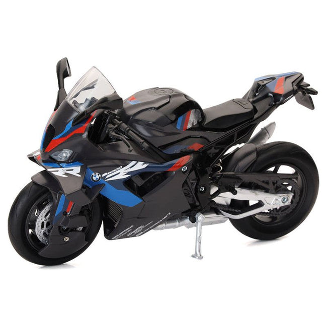 BMW M 1000 RR Motorcycle Black with Red and Blue Stripes 1/12 Diecast Model by New Ray-New Ray-ModelCars.com
