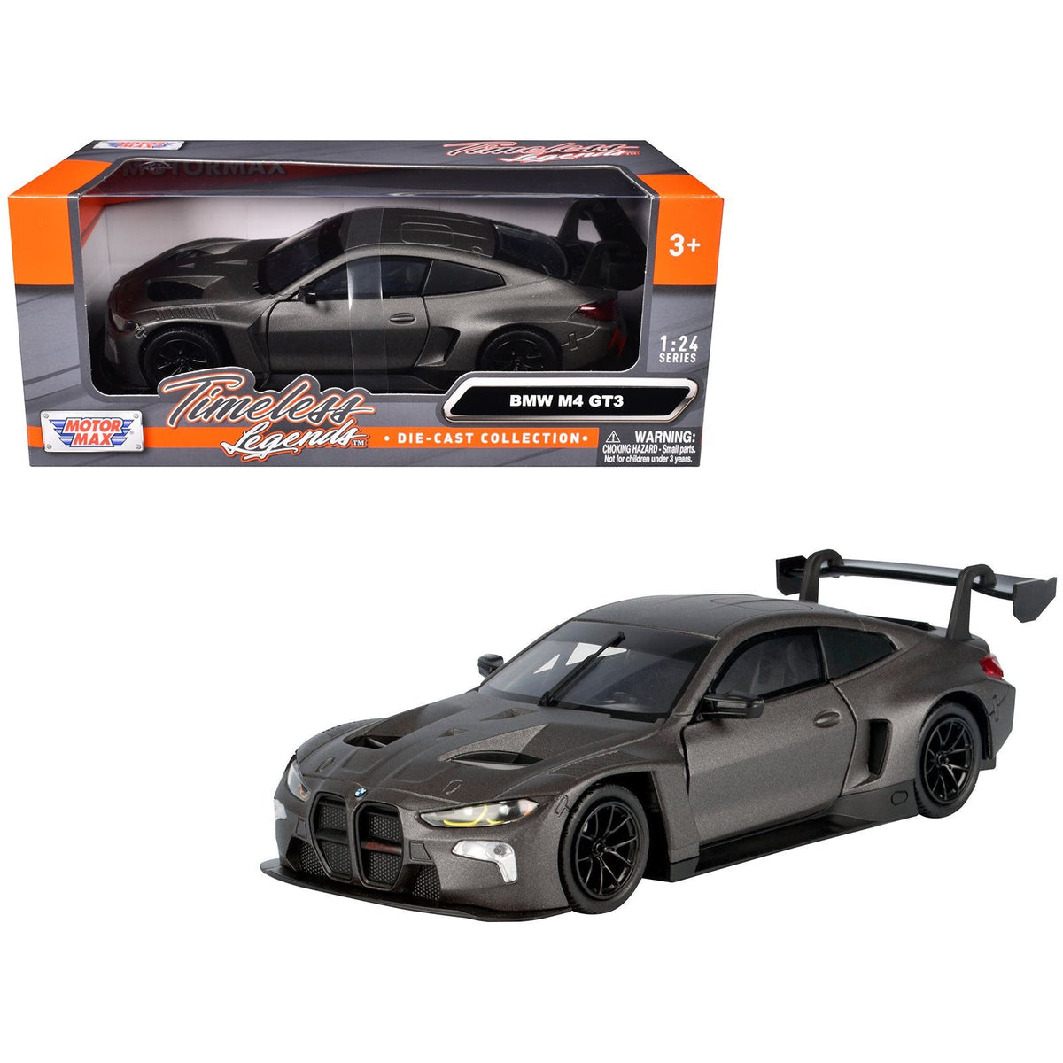 BMW M2 GT3 Matt Black "Timeless Legends" Series 1/24 Diecast Model Car by Motormax-Motormax-ModelCars.com