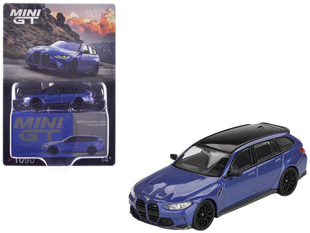 BMW M3 Competition Touring Portimao Blue Metallic with Black Top 1/64 Diecast Model Car by Mini GT-Mini GT-ModelCars.com