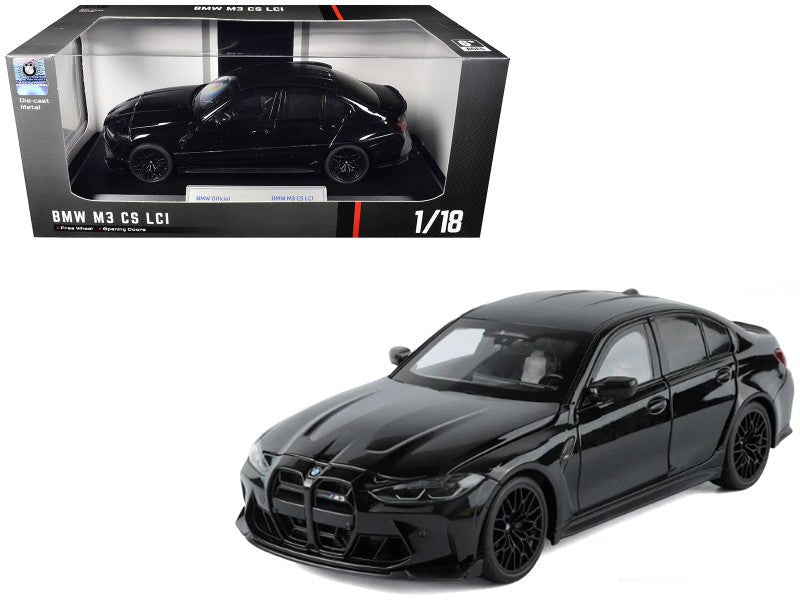 BMW M3 CS LCI Black Metallic with Matt Black Top 1/18 Diecast Model Car by Heimanba-Heimanba-ModelCars.com